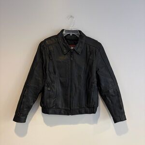 First Classics Black Leather Moto Jacket with Thinsulate Lining